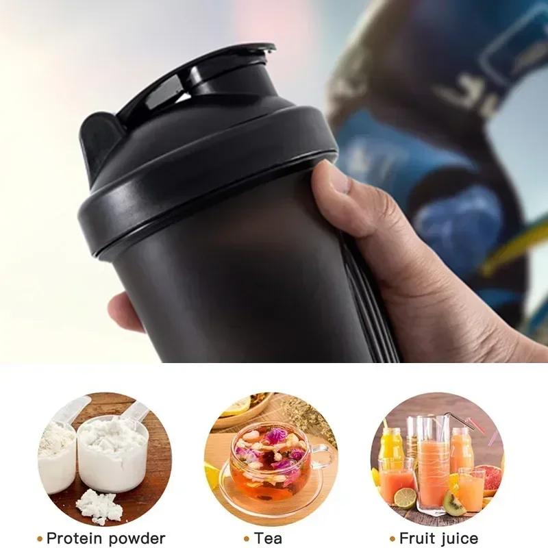 400ml Přenosný Plastový Kelímek na Nápoje Šejkrové Lahve Sportovní Kelímky na Vodu Láhev na Míchání Syrovátkového Proteinového Prášku Fitness Gym Šejkr Venkovní