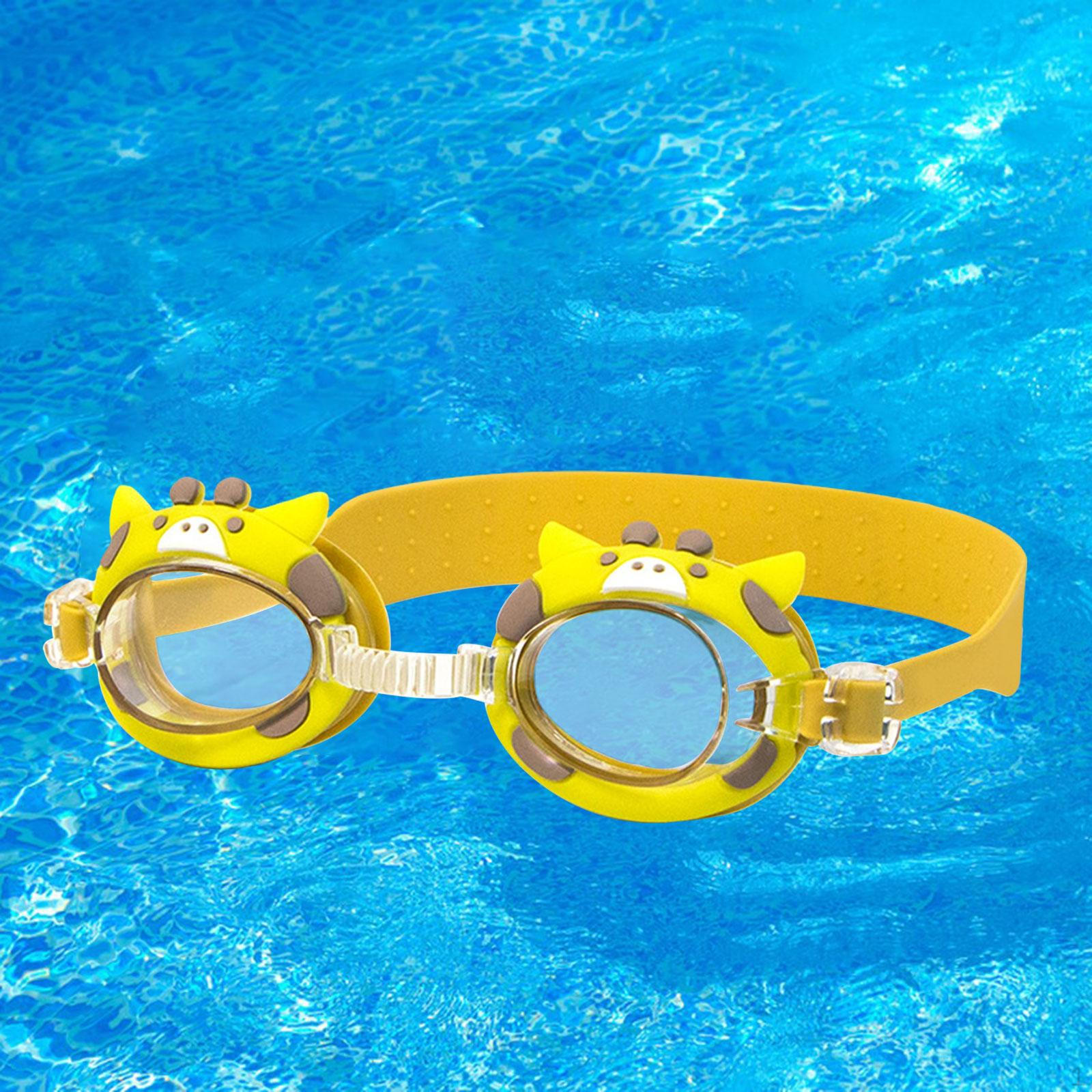 Cartoon Animal Kids Swimming Goggles Child Swim Comfortable Silicone Lightweight Portable Giraffe