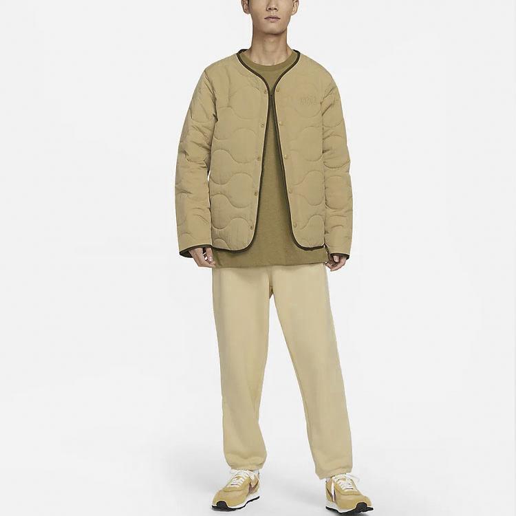 Nike Sportswear Embroidered Logo Solid Crew Neck Jacket Men Jacket Apricot-Tea DZ5223-297