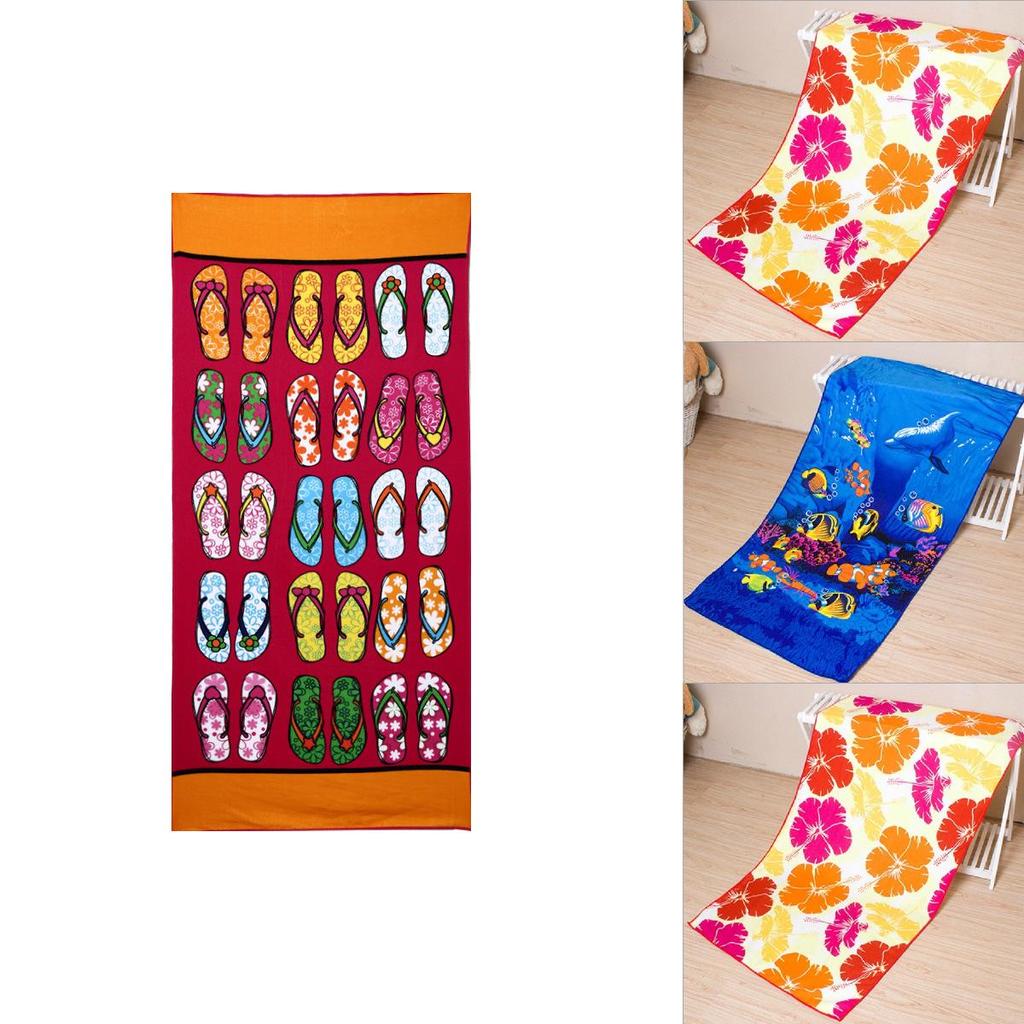Microfiber Beach Towel With Active Print Fast Drying For Adults
