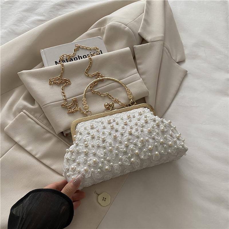 Elegent Flower Pearl Design Women's Shoulder Bags Luxury Ladies Chain Crossbody Dinner clutch Fashion Female Shell Handbags