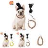 Stylish Pet Gold Chain Necklace With Funky Dog Dreadlock Wig Perfect For Halloween And Christmas Celebrations