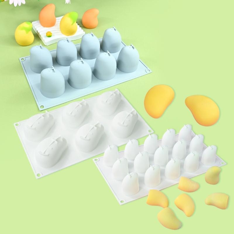 Multipurpose 3D Mangos Shape Silicone Molds For Creating Mousse Cakes Pastry Ice Cream And Chocolate Treats Baking Tray