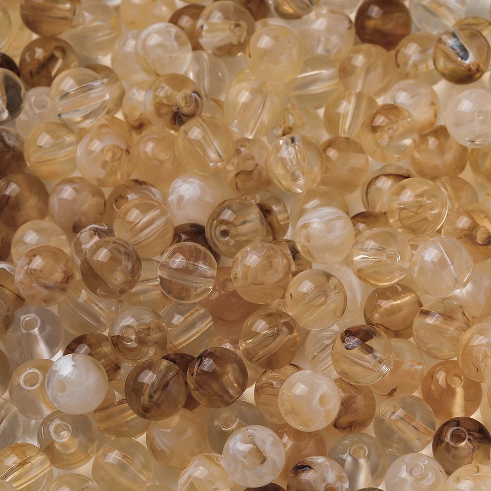 20pcs/Lots Acrylic Imitation Stone Round Beads Spacer Loose Beads for DIY Earrings Necklaces Bracelets Jewelry Making Supplies