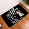 Black Letter Animal Pattern Bedroom Living Room Floor Rug Waterproof Slip Resistant Stain Resistant Easy Clean Home Decor