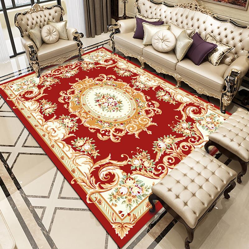 American Country Style Retro Carpet Living Room Sofa Bedroom Study Kitchen Entrance Door Rug Non-slip Light Luxury Decor Mat