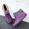 Adult Waterproof PVC Canvas Shoes Women Platform Ankle Rain Boots Outdoor Rain Shoe Ladies Non Slip Plus Cotton Silicone Boots