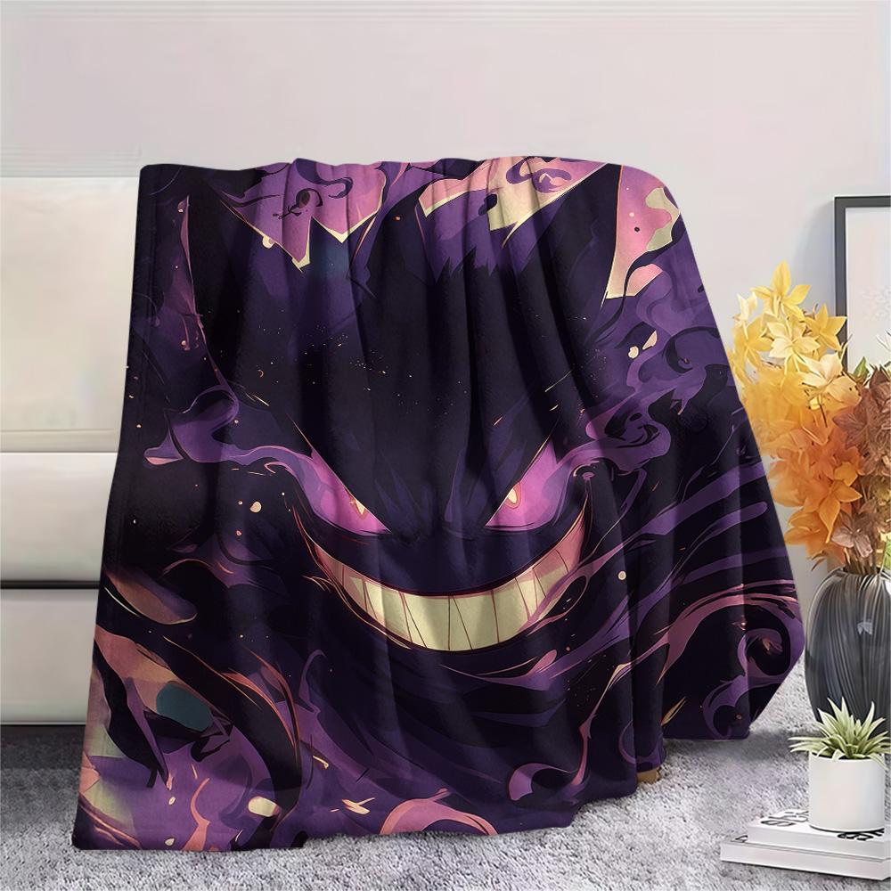 Gengar  Print Flannel Blanket, High Quality Comfortable for All Seasons, Home Decor, Warmth and Comfort