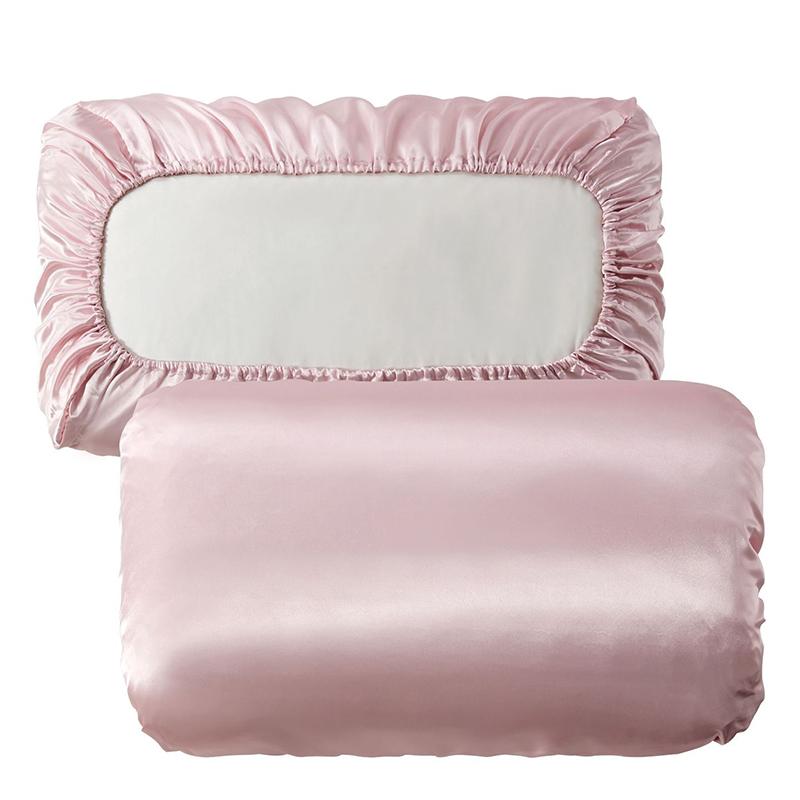 

Premium Imitation Silk Elastic Band Pillow Cover Solid Comfortable Smooth Satin Pillowcase Queen High End King Size Pillow Cases 50x75cm (19x29in)2pc