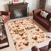 Pug Theme Crystal Velvet Floor Rug Personalized Custom Name Text Warm Carpet Home Decoration