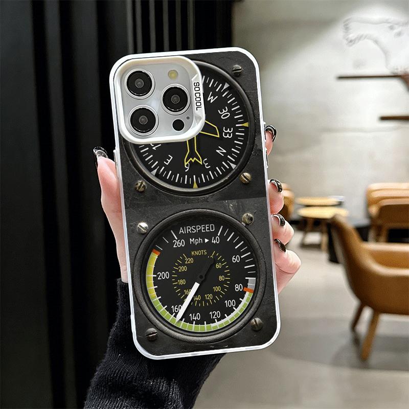 Aircraft Instrument Cockpit Radar Soft Phone Case for iPhone 15 16 17 Pro Max 17Air 16E 14 Plus 13 12 Mini Shockproof Cover Back
