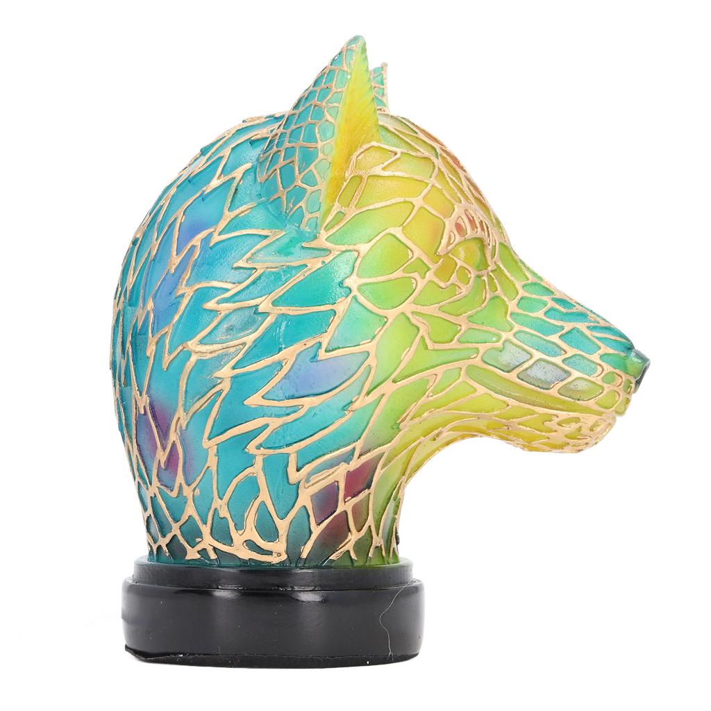 Animal Desk Lamp Wolf Shape Resin Vintage USB 5V LED Night Light for Home Bedroom Office Decoration