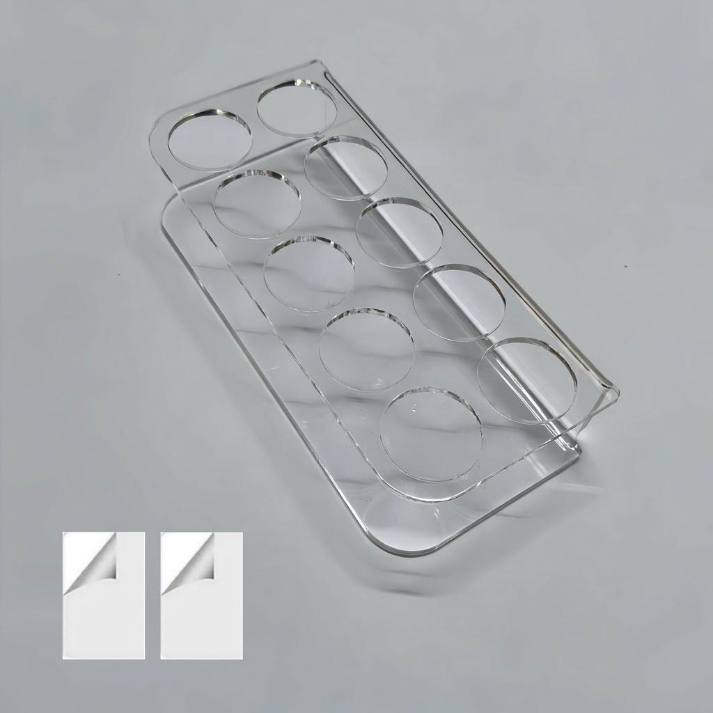 Clear Bottle Organizer Space Saving Acrylic Vial Storage Rack 10-Hole Vial Organizer Clear Insulin Vial Holder For Countertop