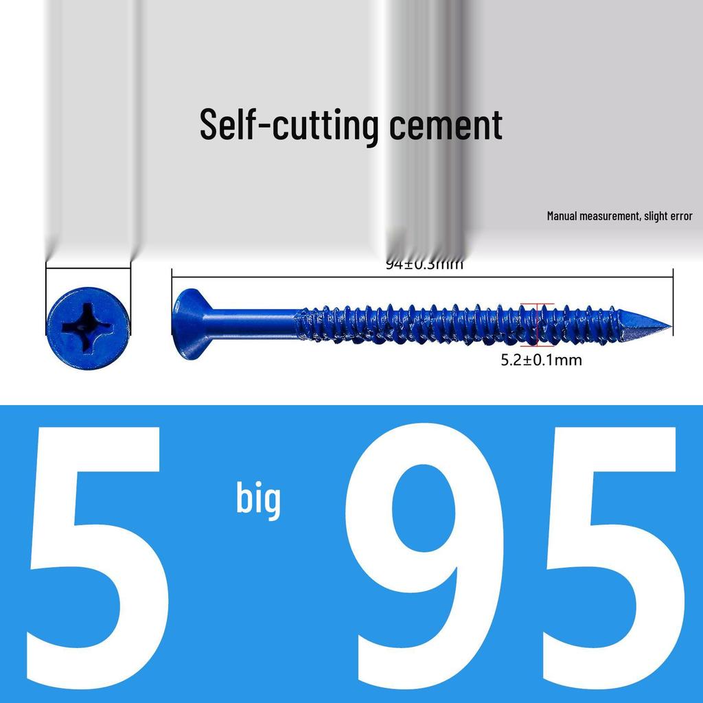 Blue Rust-Proof Countersunk Self-Tapping Cement Screws