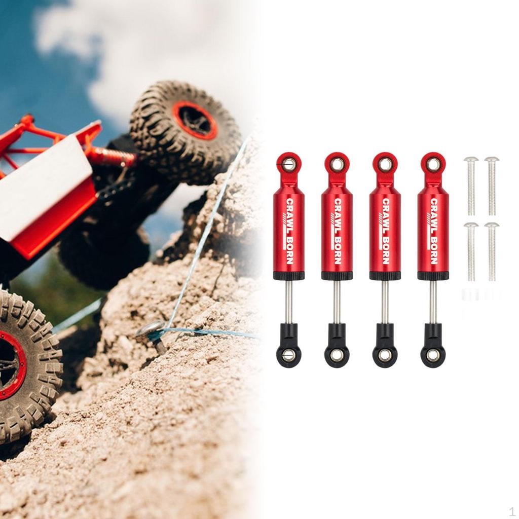 4 Pieces RC Car Shock Absorbers Dampers Alloy Oil Replacement with Screw for 1/10