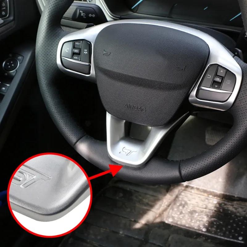 Car Steering Wheel Trim Control Button Frame Cover For Ford Fiesta MK8 2017 - for Ford Focus - accessories