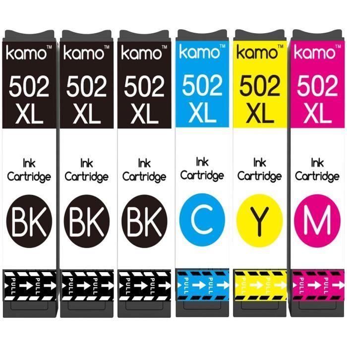 Kamo 502XL Cartouches d'encre Multipack Compatible avec Epson 502 502XL Cartouches; Expression Home XP-5100, XP-5105; Workforce 196