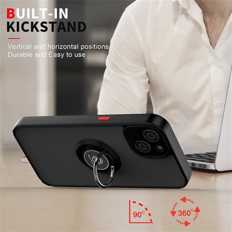 Matte magnetische Ring-Handyhüllen für iPhone 16 13 12 11 Pro Max Mini 16E Stoßfeste Hülle für iPhone 15 14 Pro Max 16 Plus Hülle