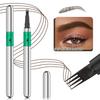 4-Tip Liquid Eyebrow Pencil Smooth Color Waterproof Sweatproof Microblading Brow Pen