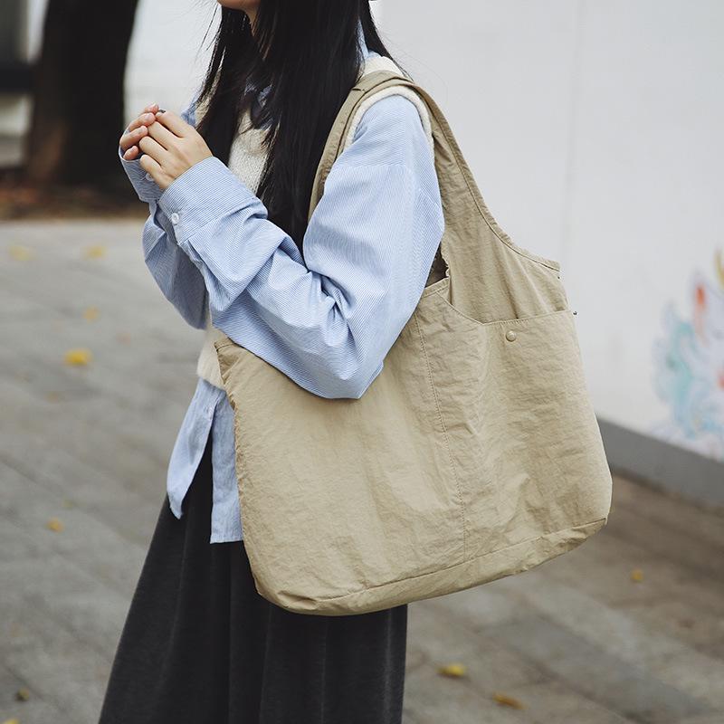 Japanese-Inspired Large Capacity Tote - Lightweight, Versatile Handheld or Shoulder Cloth Bag for Women