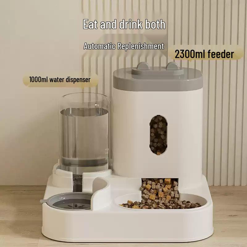 Automatic Dual Pet Bowl: Integrated Food & Water Feeder for Cats and Dogs
