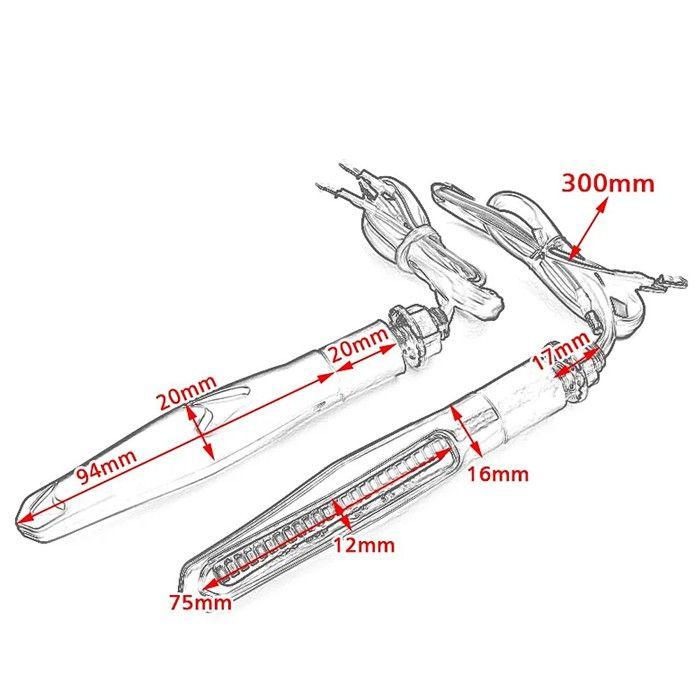 LED-Motorradblinker sequentiell mit E-Prüfzeichen Lumitecs RV68 2 Stück schwarz getönt