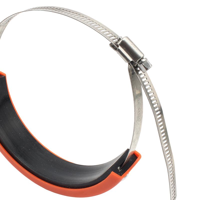 Motorcycle Round Oval Exhaust Pipe Drop Protection Ring Muffler Protection Rubber 100-160mm Stainless Steel Clamp