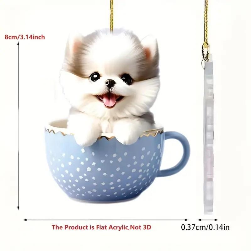 

Fun Festive And 2d Acrylic Cat Decoration For Cars Unique Christmas Ornament For Lovers Pet