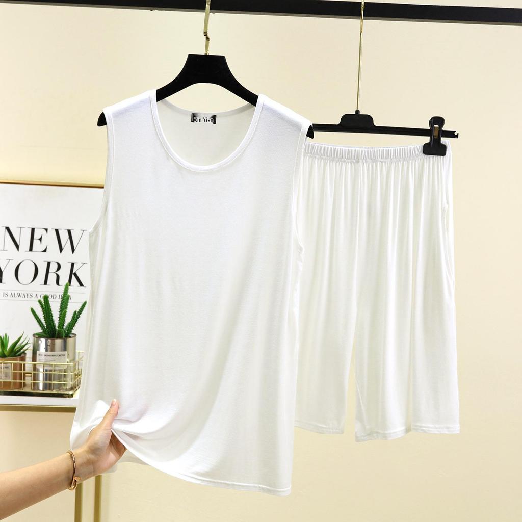 Zweiteiliges Set aus Modal-Tanktop und Shorts für Herren – Sommer