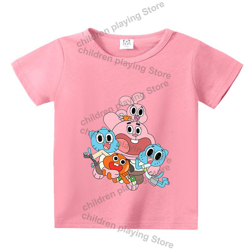 The Amazing World of Gumball Anais Darwin Short Sleeve Tee Cartoon Kids T-Shirt Summer Clothes Cute Boy Girl Tops Birthday Gift