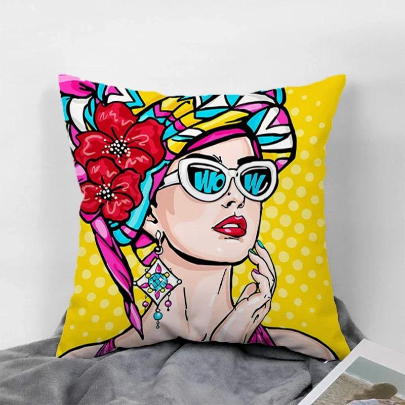 Pop Art Kissenbezüge für 45x45 Kissen Dekorative Sofakissenbezüge 60x60 Kissenbezug 40x40 Paarkissen Kissenbezüge 50x50