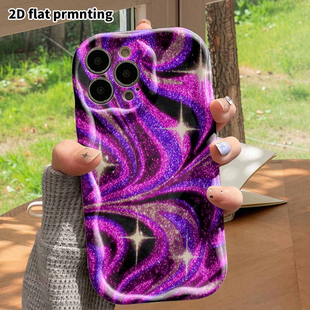 Phone Case: 2D Flat, Fits iPhone 12/13/14/15/16/17/18 Pro, Phone Decoration, Flowing Sand Swirl Background, Perfect Gift for Christmas and Halloween