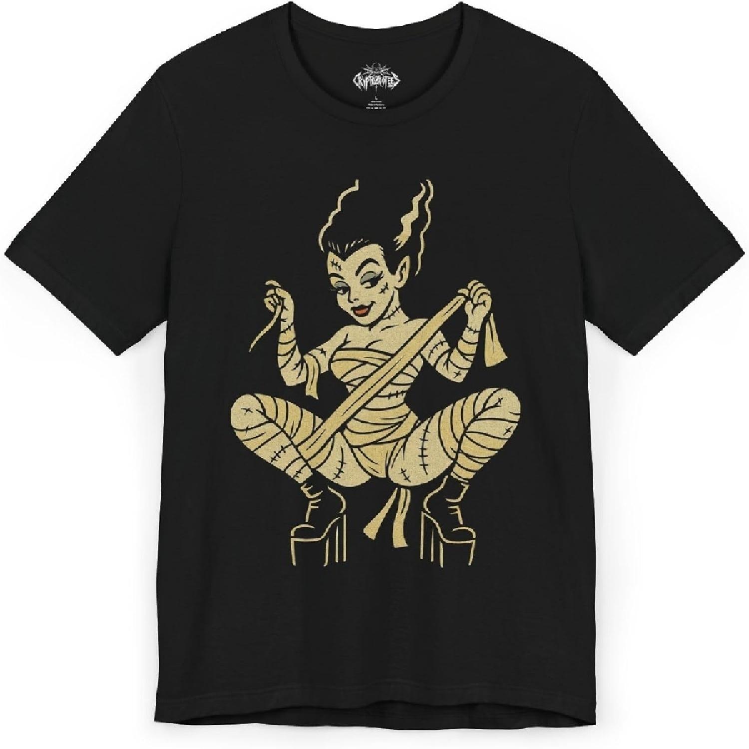 Bride of Frankenstein T-Shirt _ Pinup Horror Girl Tee _ Psychobilly Rockabilly Shirt _ Alt Girl Gift S