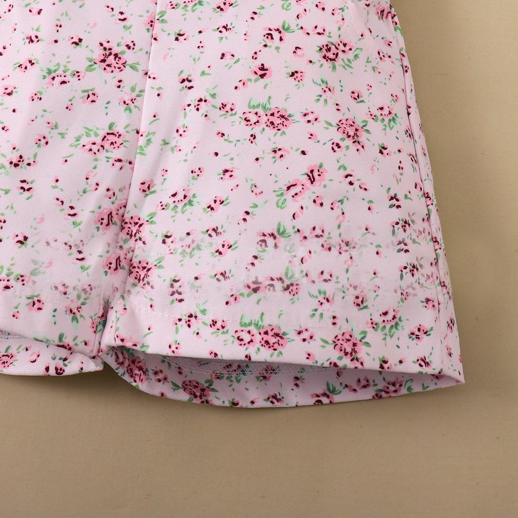 Letní dívčí šle s potiskem a květinovým potiskem pro sestry