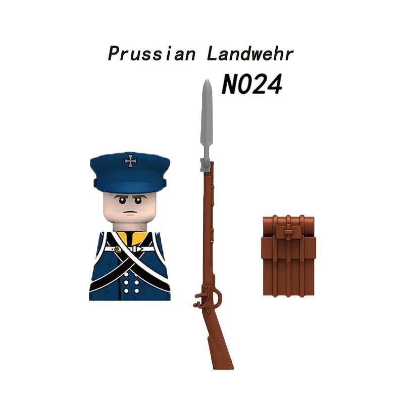 Medieval Napoleonic War Soldiers Figures Military MOC Building Block Knights British French Fusilier Rifles Weapon Kids Toy