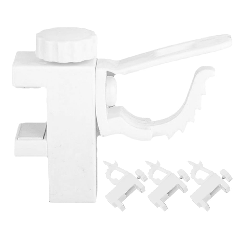 

Ipetboom 4-Piece Curtain Pole Holder/Wardrobe Rod Bracket, Ceiling Mounting Bracket for Curtain Rods, No Drill Required. ABS White Wardrobe Rod Holder