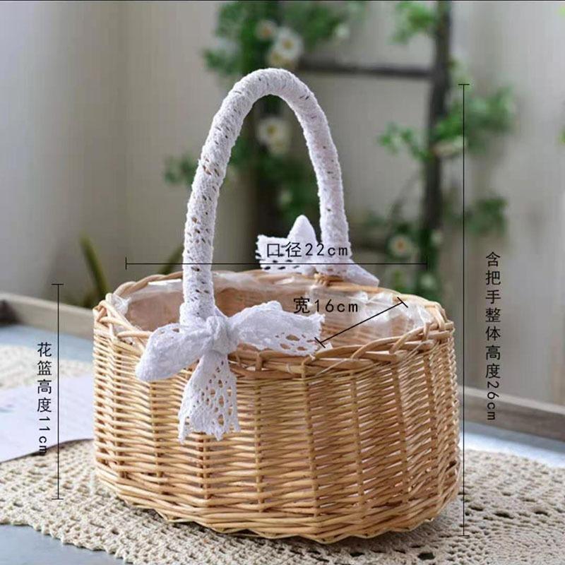 Flower Basket Rattan Portable Weaving Flower Crafts Floral Shop Basket Flower Basket Portable Flower Arrangement Flower Basket Handmade