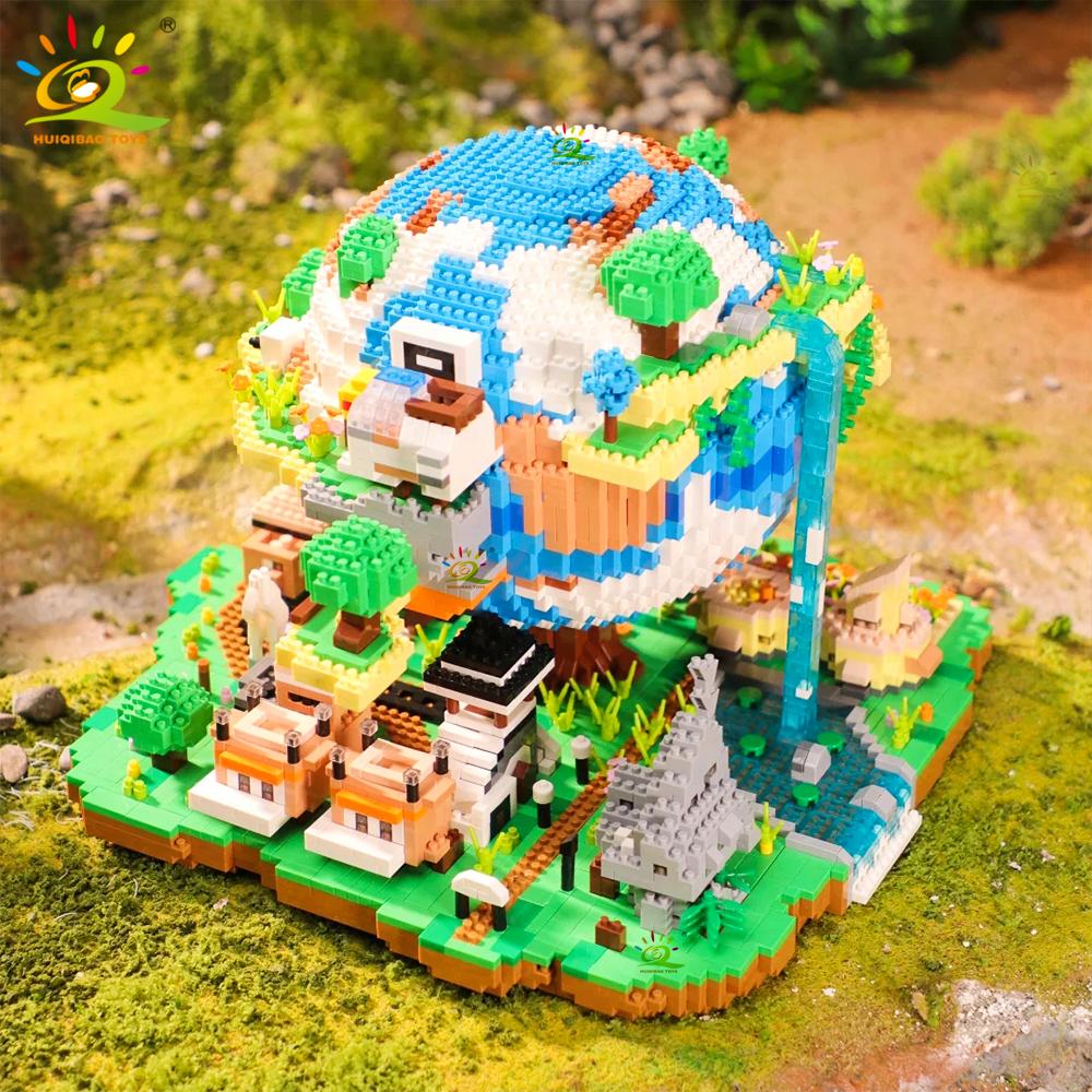 Non-Toxic 5452Pcs Moc The Earth Village Model Micro Building Blocks Architecture Style Brick For Kid Children Construction Toys