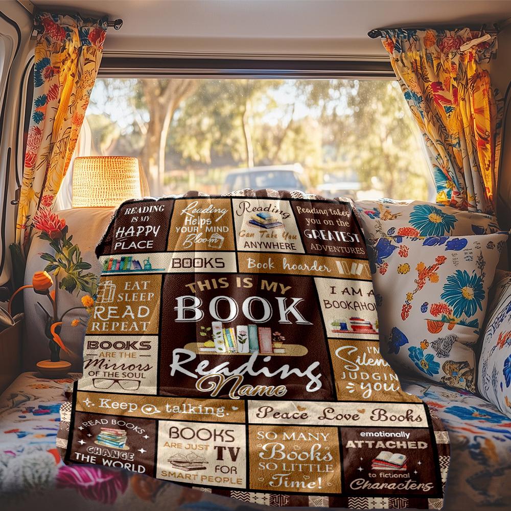 Reading Customize Your Name Rv Blanket Comfortable Soft Lightweight Multi Purpose Blanket For Travel Camping Picnics Sofas Rvs Beds Living Rooms Gifts