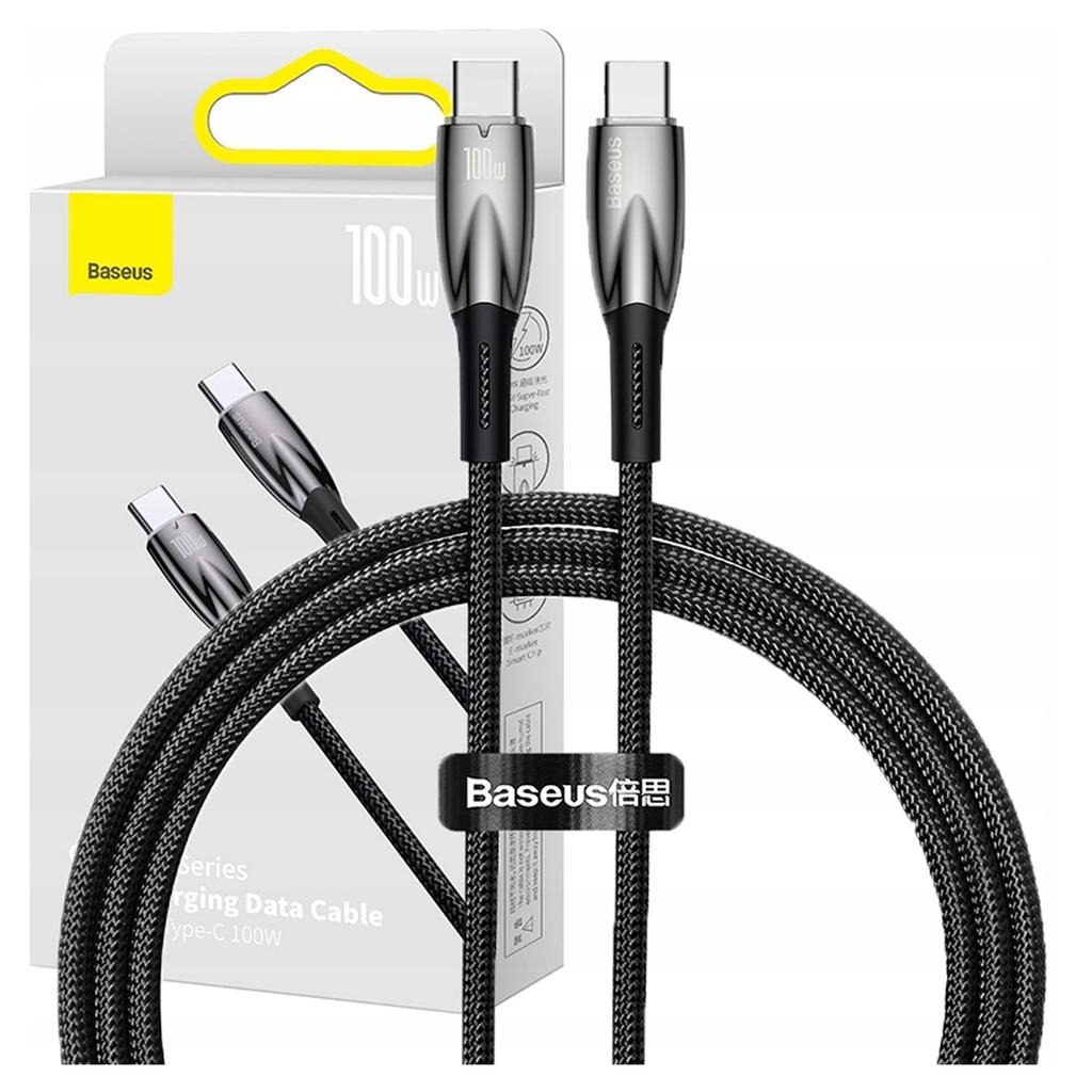 Kabel Usb-C Do Usb-C Baseus Glimmer, 100W, 1M (Czarny)