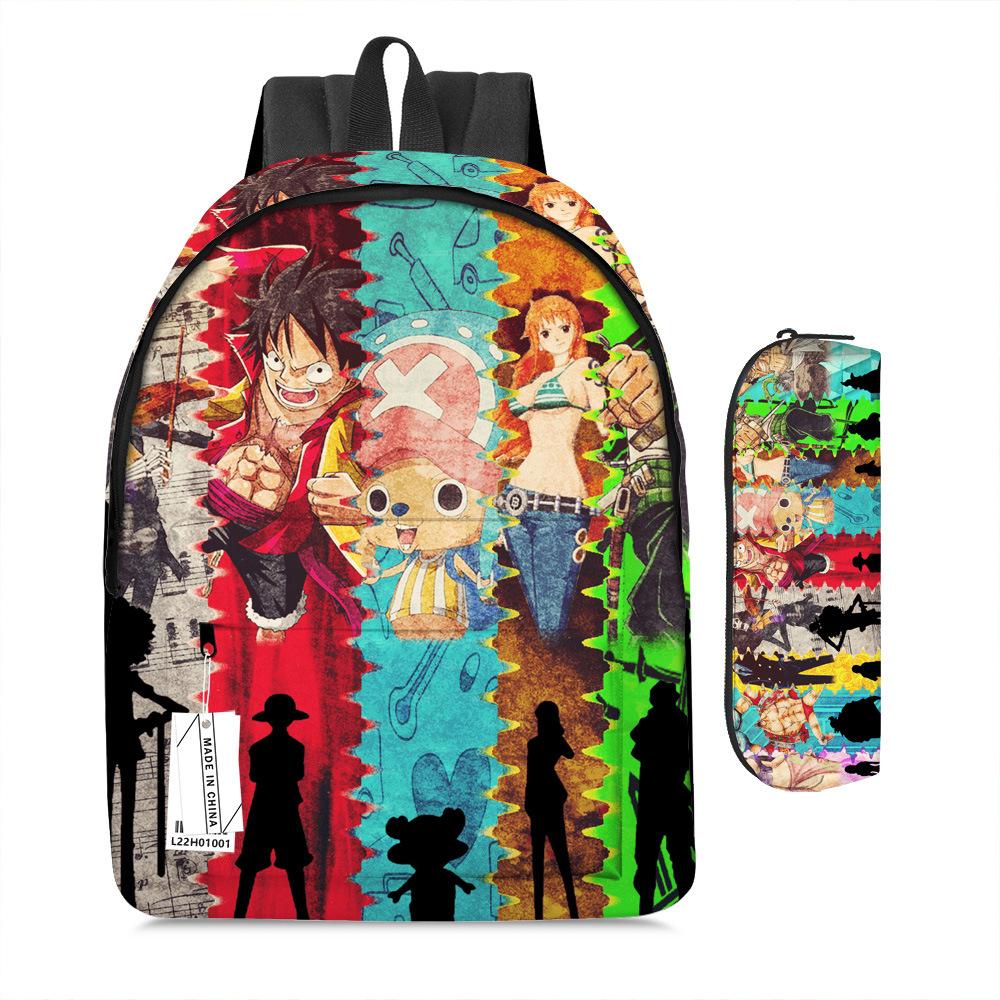 

Анимация Ван Пис Луффи ван пис школьный рюкзак для детей начальной школы пенал ранец набор as the picture