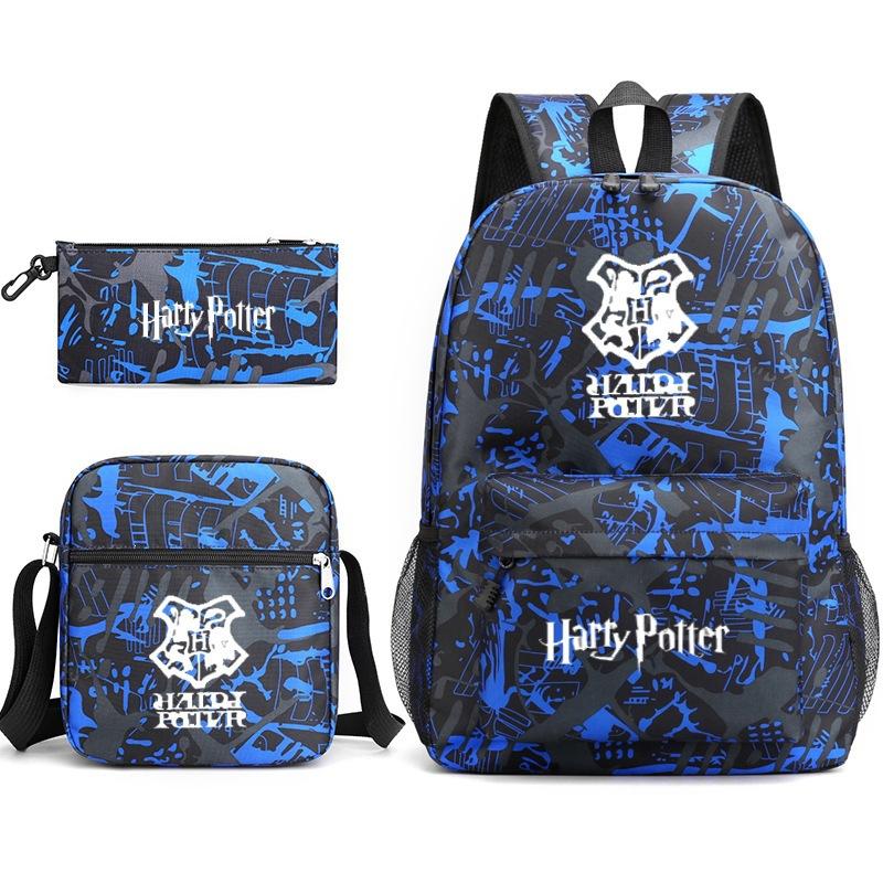 Harry Potter Academy Badge Harrypotter Backpack Student Schoolbag Shoulder Bag Pencil Case 3PCS Set