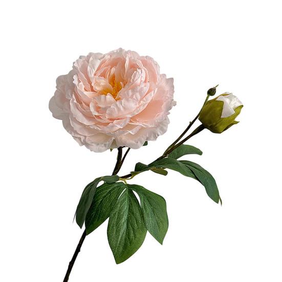 Artificial Peony Flower Faux Silk Peony Bouquet with 1 Bud Fake Floral Arrangement for Farmhouse Home Wedding Table Centerpiece