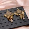 New Vintage Colorful Crystal Earring for Women Luxury Gold Color Round Carved Bell Pendant Earrings Girl Female Boho Jewelry
