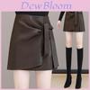 Brand High Waist Short Leather Skirt With Asymmetrical Design For Women