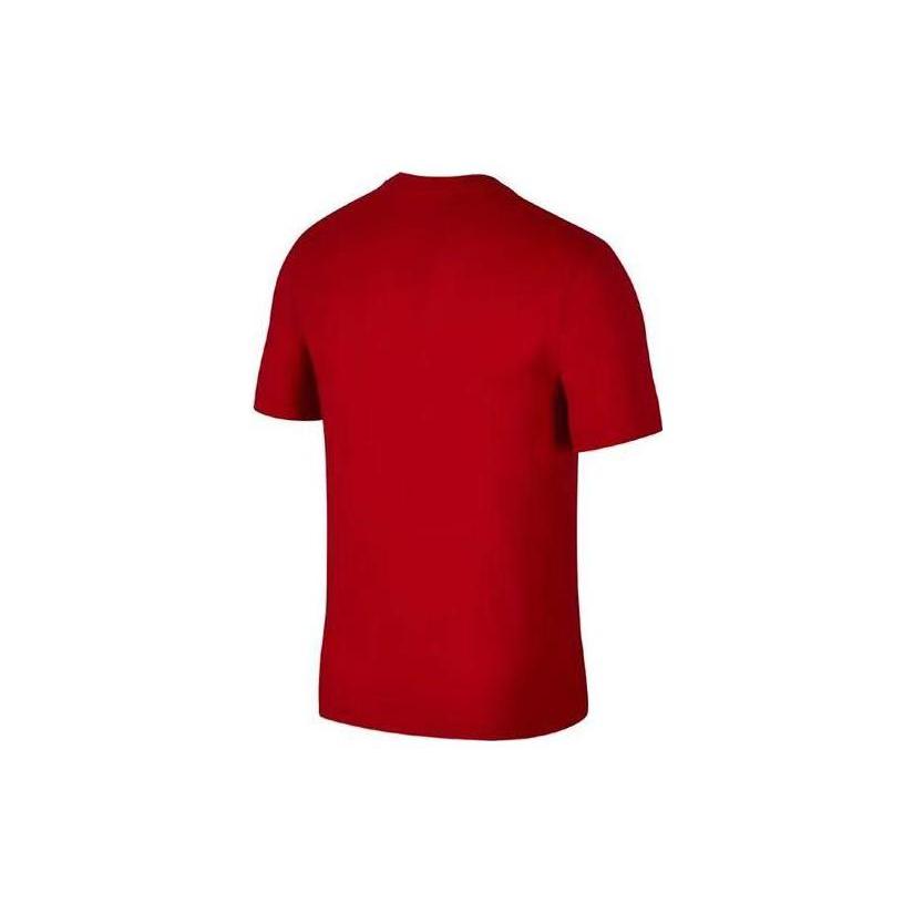 Jordan T Shirts Men's Red Crew Neck Moderate Straight Fit AT0559-687