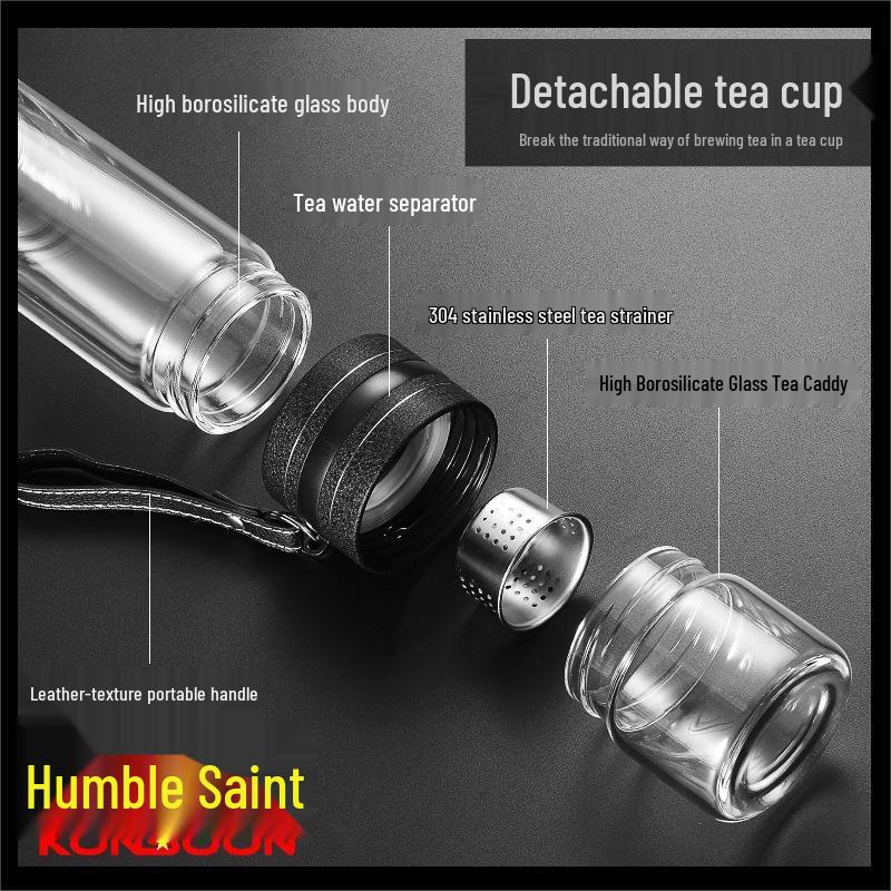 QianXing Double-Layer Tea Infuser Glass Cup