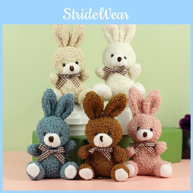Lovable Cartoon Style Rabbit Plush Toy With Bow Tie Ideal For Backpacks Keychains And