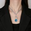 Jewelry Copper Gold Plated Simulation Color Treasure Round Versatile Chain Universal Chain Female 45 + 5Cm