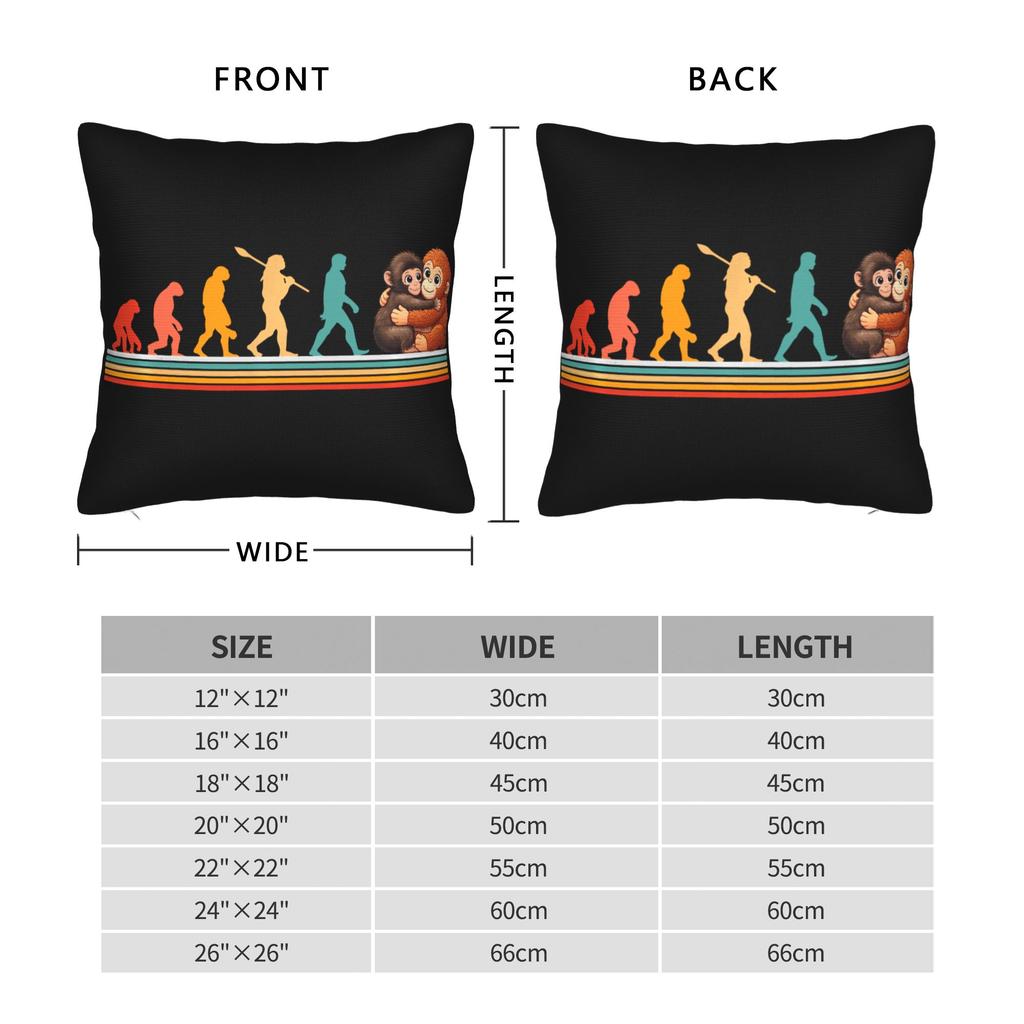 Funny Evolution Hugging Monkey Punch Pillow Cover Graphic Cushion Cover Morden Pillow Case For Office Car Home Decor